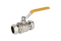 15mm ART89 Brass Ball Valve Yellow Lever CxC Ends PN25