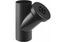 160x110mm 135deg Geberit HDPE Access Pipe c/w Round Screwed Cover 369.453.16.1