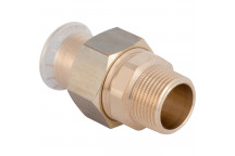 22mmx3/4\" Geberit Mapress 65534 Copper Adaptor Union & Brass Nut - Male