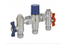 15mm ART33SV DZR Brass Thermostatic Mixing Valve with Isolation Valves PN10