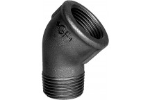 25mm F121 Black Malleable Iron M/F 45 Degree Elbow