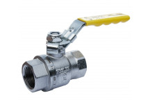 8mm PB700 Chrome Plated Brass Ball Valve Yellow Lever PN40 FxF