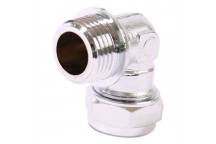22x3/4\" Chrome Compression 90deg Male Iron BSP Elbow CP402