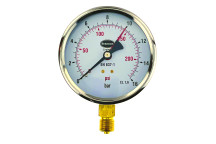100mm Dial Pressure Gauge 0 - 16 bar and psi Bottom Entry - 34/656/0