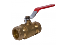 54mm ART59 DZR Brass Ball Valve Red Lever CxC PN25