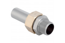 28x1\" Geberit Mapress 35407 Stainless Plain Ended Adaptor Brass Union - Male