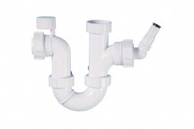 40mm 433AS.15 White Anti Syphon Washing Machine Half Trap