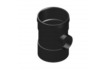 110/50mm 123.4 Black Single Bossed Pipe Double Socket Connector