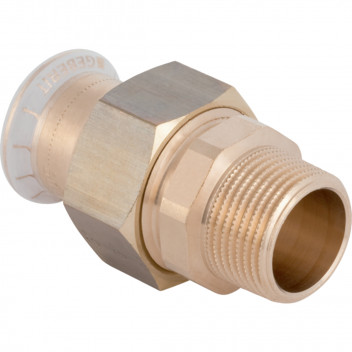 22mmx3/4\" Geberit Mapress 65534 Copper Adaptor Union & Brass Nut - Male