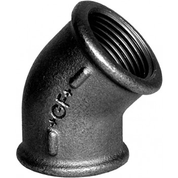40mm F120 Black Malleable Iron 45 Degree Elbow