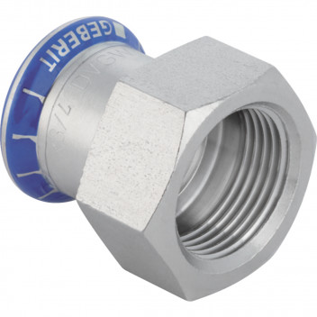 15x3/8\" Geberit Mapress 31801 Stainless Steel Adaptor with Female Thread