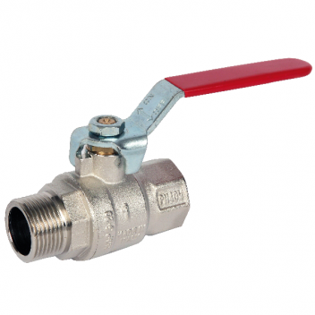 20mm ART46 Brass Ball Valve Red Lever BSPP Ends MxF PN40