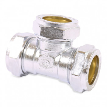 28mm Chrome Compression Equal Tee CP601