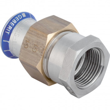 42x1.1/2\" Geberit Mapress 35308 Stainless Steel Adaptor & Brass Union - Female