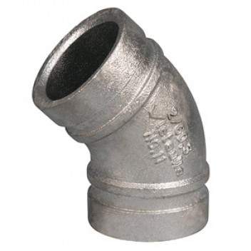 80mm (88.9) V11 Galvanised Grooved 45 Degree Elbow