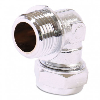 22x3/4\" Chrome Compression 90deg Male Iron BSP Elbow CP402