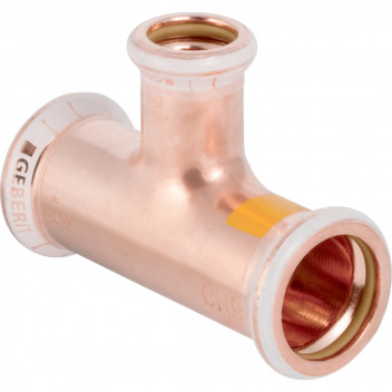 22x15x15mm Geberit Mapress 34553 Copper Gas Reduced Branch & End Tee