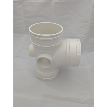 110mm 104.4.92 White 92deg Swept Equal Branch 3 Boss Horns
