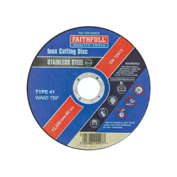 115mm x 1.2\" x 22mm Faithfull Metal Cut Off Wheel