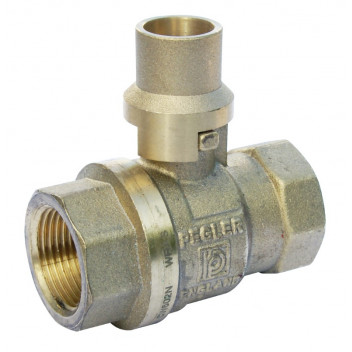 20mm PB550LS DZR Brass Ball Valve Lockshield PN25 FxF