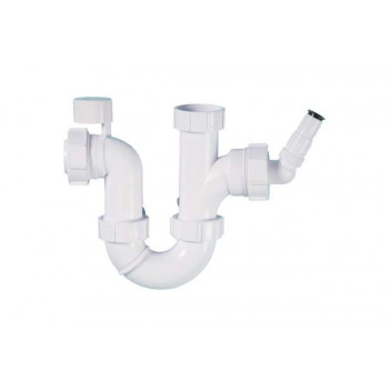 40mm 433AS.15 White Anti Syphon Washing Machine Half Trap