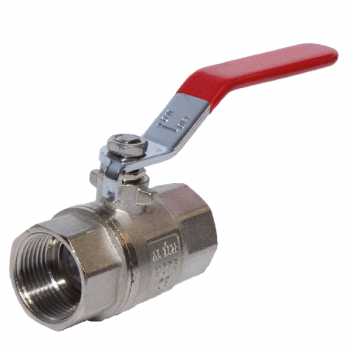 50mm ART40P Brass Ball Valve Red Lever BSPP Ends FxF