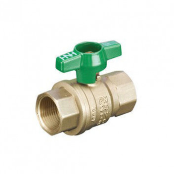 40mm 100TH DZR Brass Ball Valve Green T-Handle PN25