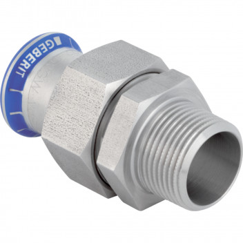 54x2\" Geberit Mapress 35370 Stainless Adaptor Male Thread Union with CrNi Nut